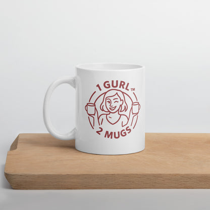 Cute morning coffee mug with winking logo