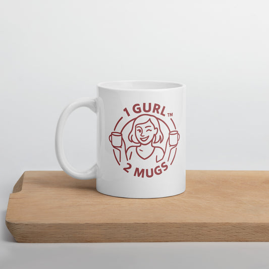 Cute morning coffee mug with winking logo