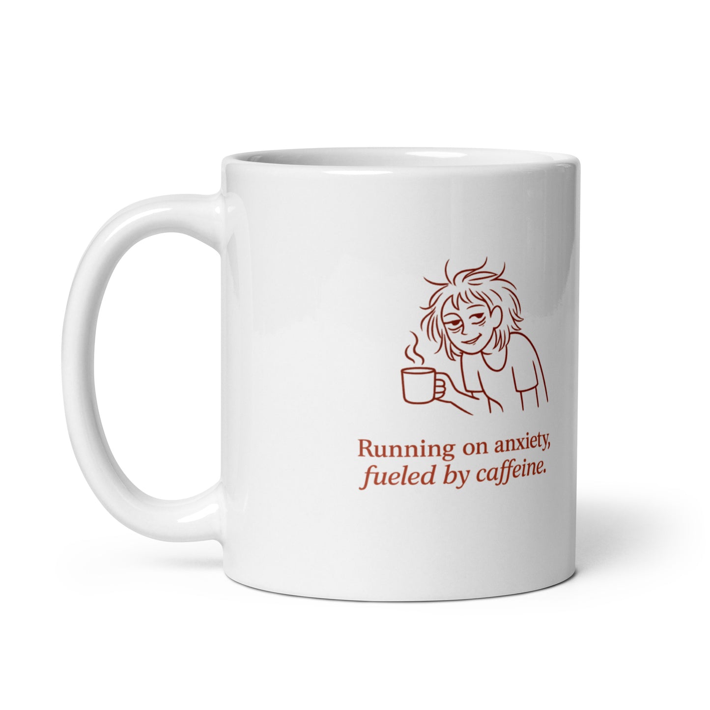 White glossy mug- Dark Roast edition